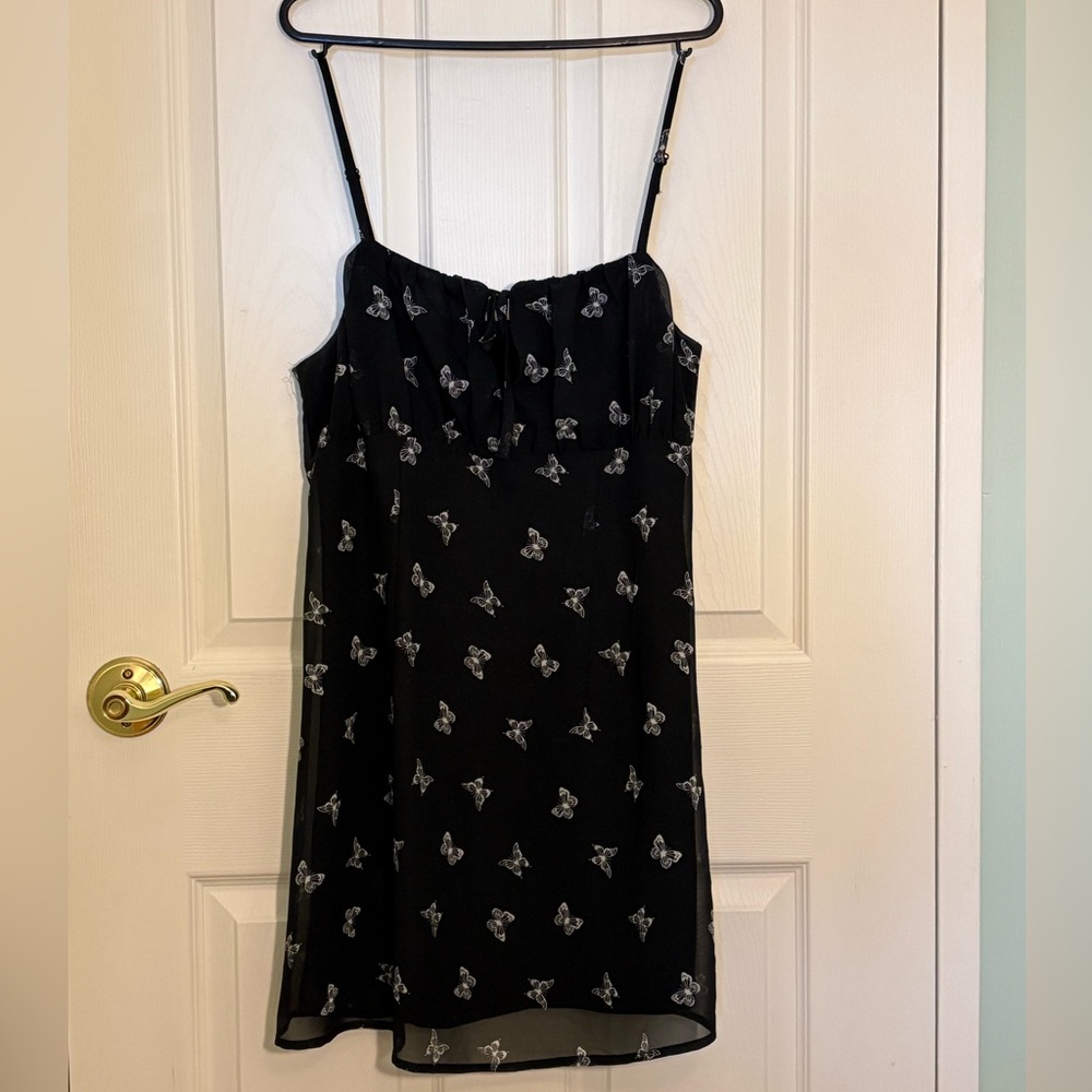 H&M Black and White Babydoll Mini Dress